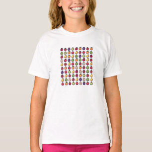 Camiseta Frutas Coloridas Pixeladas Arte 32-bits