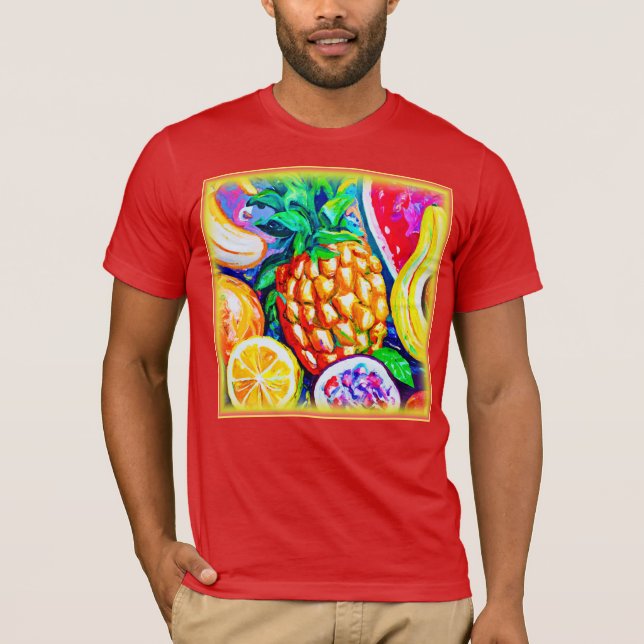 Camiseta Frutas De Banana Laranja De Ananás. Comprar Agora (Frente)