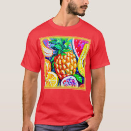 Camiseta Frutas De Banana Laranja De Ananás. Comprar Agora