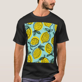 Camiseta Frutas de limão: padrão de colheita de verão.