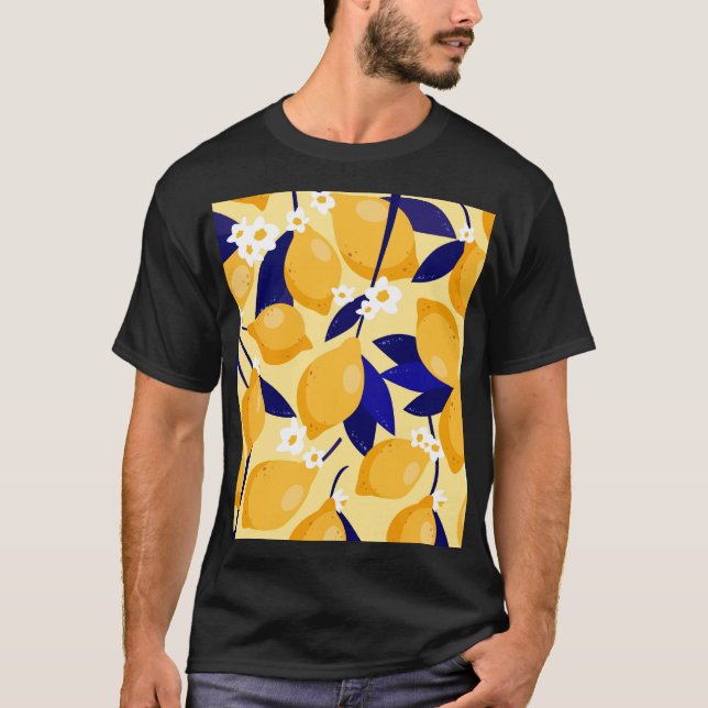 Camiseta Frutas de limão: padrão de comida. (Frente)