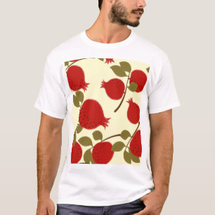Camiseta Frutas de romã: Fundo Amarelo de desenho animado