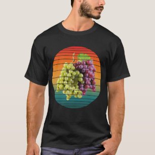 Camiseta Frutas de uva vintage comida vegana saudável
