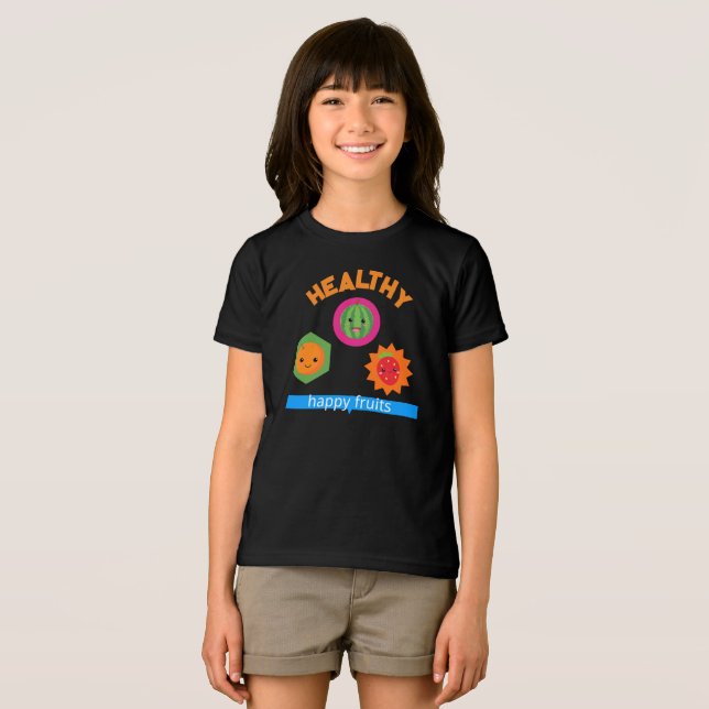 Camiseta Frutas saudáveis e felizes (Frente Completa)