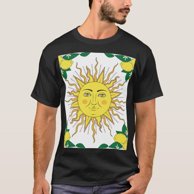 Camiseta Frutas Tropicais De Limão, Face Solar. (Frente)
