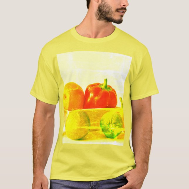 Camiseta "Frutas Vegetais" Foto Fácil. Compre agora (Frente)