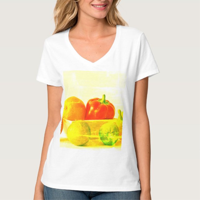 Camiseta "Frutas Vegetais" Foto Fácil. Compre agora (Frente)