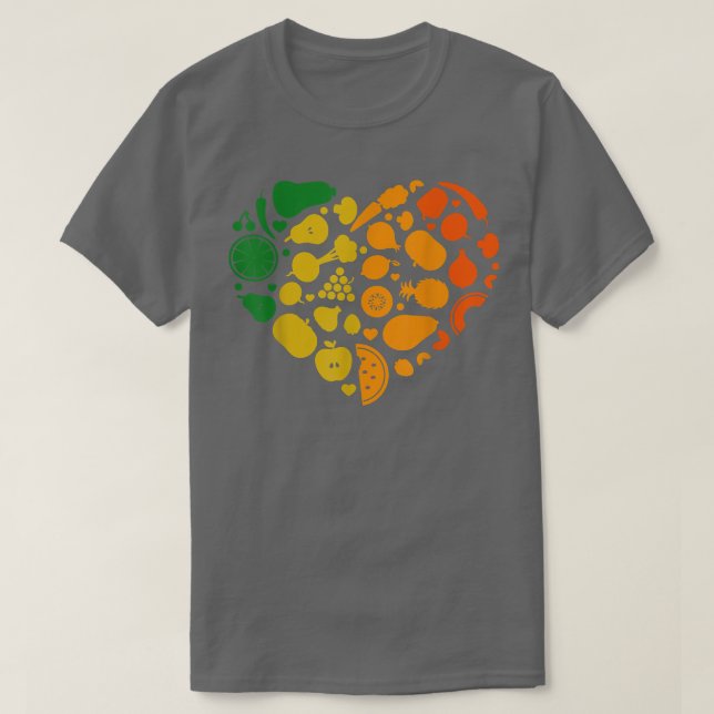Camiseta Frutas Vegetarianas Coloridas (Frente do Design)