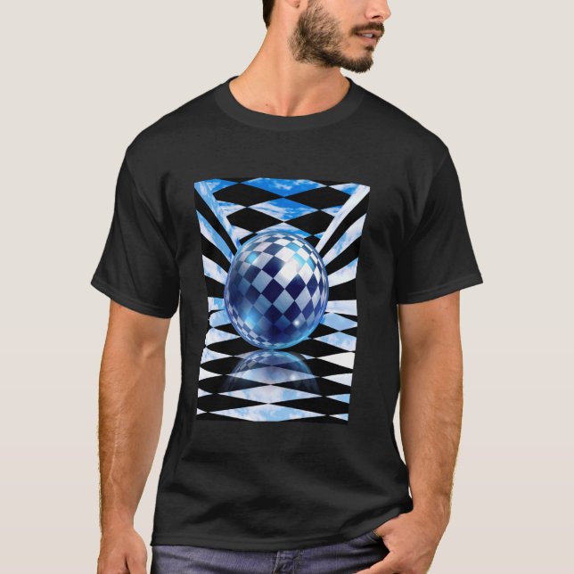 Camiseta Frutiger Aero Aestic Tech Checkered Room Orb Sk (Frente)