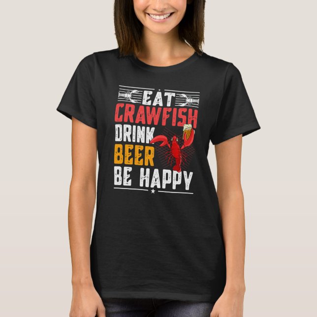 Camiseta Frutos Do Mar Comem Lagostas Bebidas Bebida Bebida (Frente)