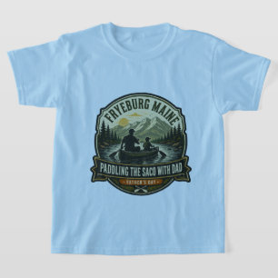 Camiseta Fryeburg Maine Dia dos Pais Remando no Saco