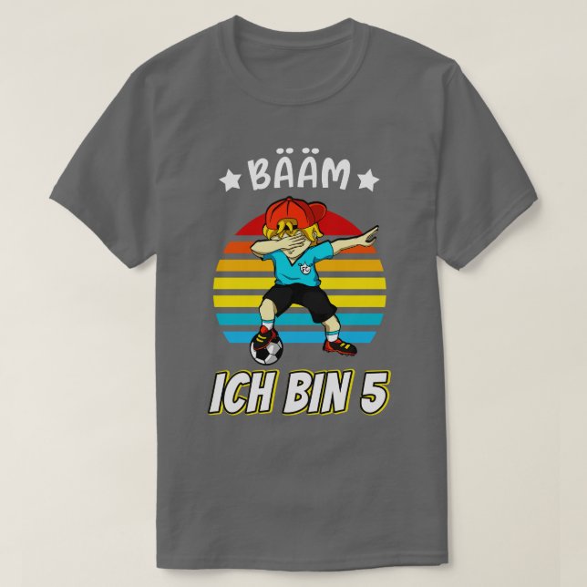 Camiseta Fuball Dabbing Fuballer Junge 5 Bday (Frente do Design)