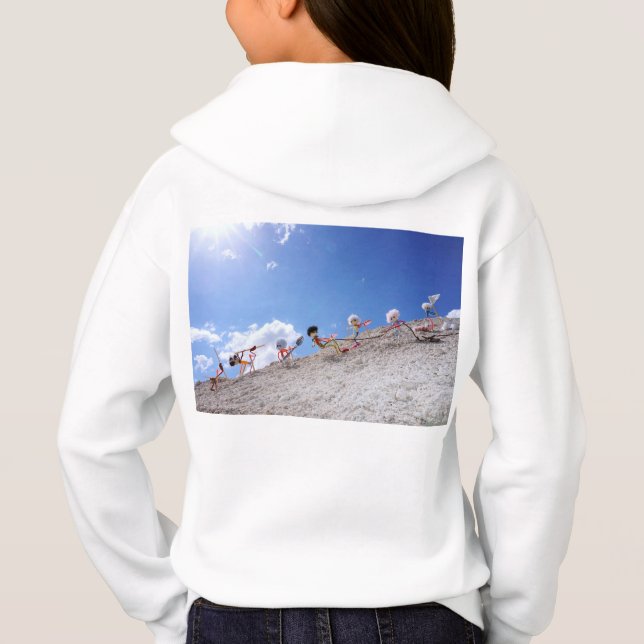 Camiseta Fubby poppetjes op de skipiste, met een valpartij (Verso)