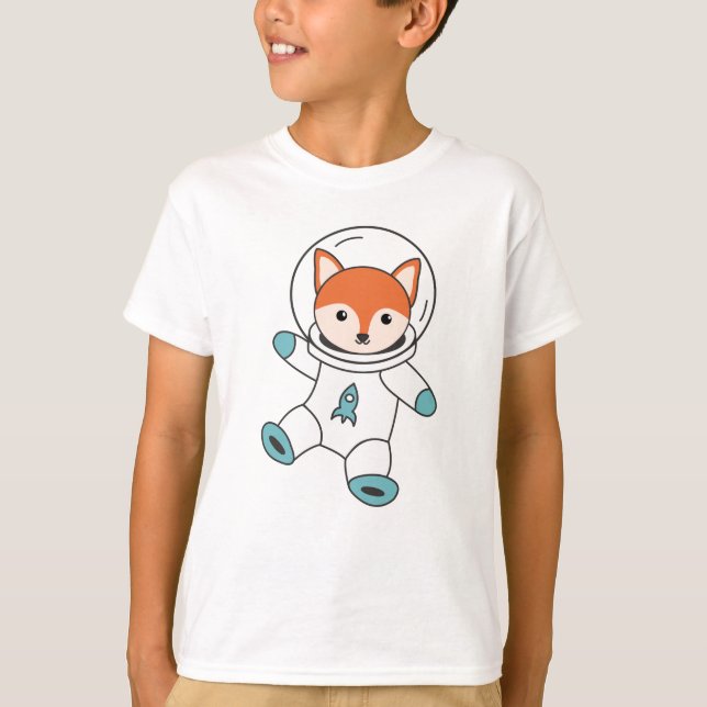 Camiseta Fuchs Voa No Espaço Como Um Foguete Astronauta (Frente)