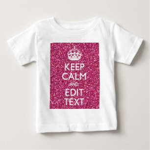 Camiseta Fuchsia Rosa Fique Calmo Tenha Seu Texto