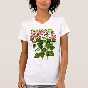 Camiseta Fuchsia Rosa Flores do Hibisco Italiano