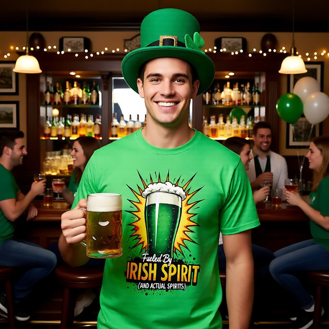 Camiseta Fueled by Irish Spirit (Fueled by Irish Spirit T-Shirt, print front and back)