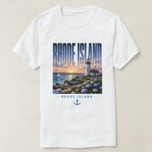 Camiseta Fuga Costeira do Farol de Rhode Island