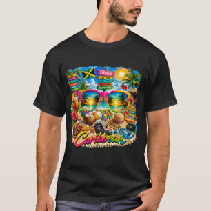 Camiseta Fuga do Paraíso Caribenho – Sol, Areia e Vibrações