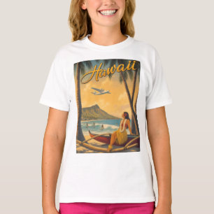 Camiseta Fuga do Paraíso Vintage Havaiano da Garota Hula Al