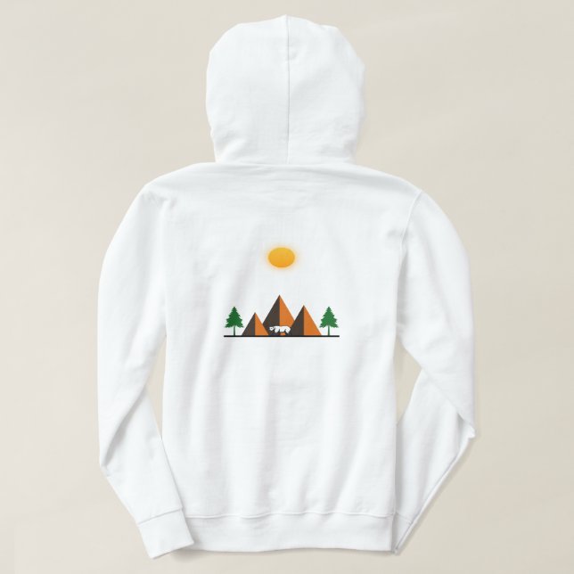 Camiseta Fuga natural de capuz feminino (Verso do Design)