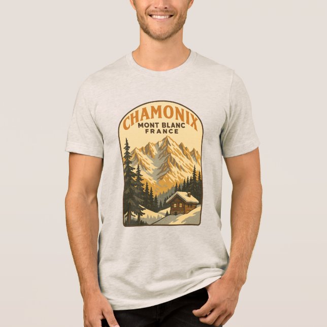 Camiseta Fuga Vintage para Chamonix Mont Blanc (Frente)