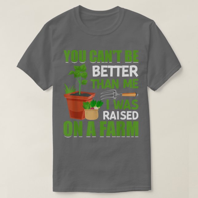 Camiseta Fui Criado Na Fazenda De Um Trator De Agricultura  (Frente do Design)