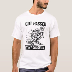 Camiseta Fui Ultrapassado pela Minha Filha Esquiando Engraç