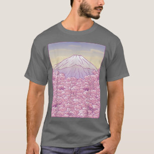 Camiseta Fuji Japanese Sakura Cherry Blossom Tree Japan Gra
