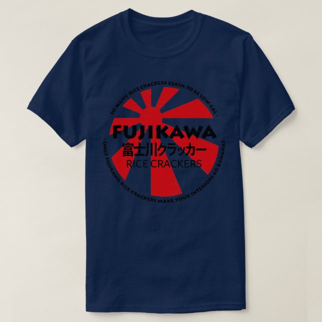 Camiseta Fujikawa Rice Crackers Negros RxTp1 (Frente do Design)
