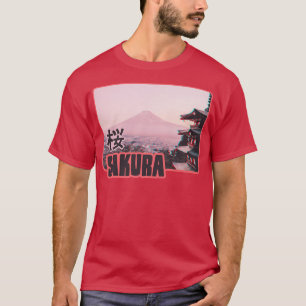 Camiseta Fujiyama Sakura Cherry Blossom Art para Cu Japonês