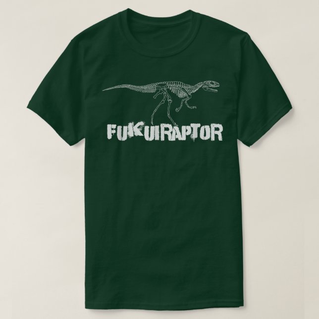 Camiseta Fukuiraptor Fóssil de Dinossauro (Frente do Design)