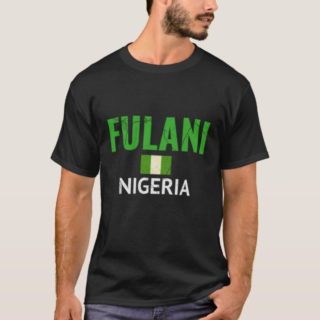 Camiseta Fulani Fulbe Peul Fula Nigerian Flag (Frente)