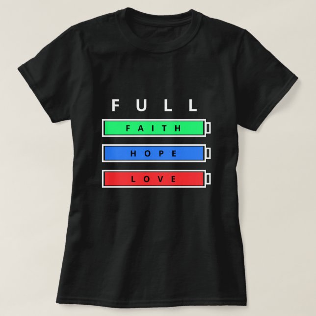 Camiseta Full Enegy Fé Esperança Amor Design Posit (Frente do Design)