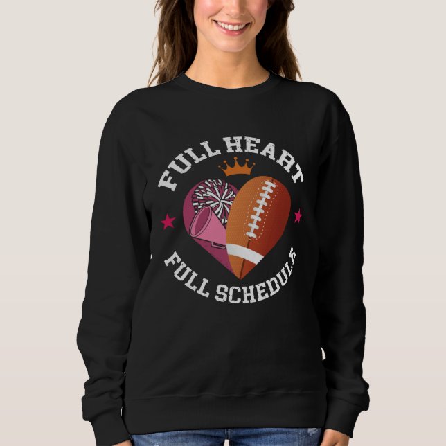 Camiseta Full Heart Full Schedule Cheerleading And Football (Frente)