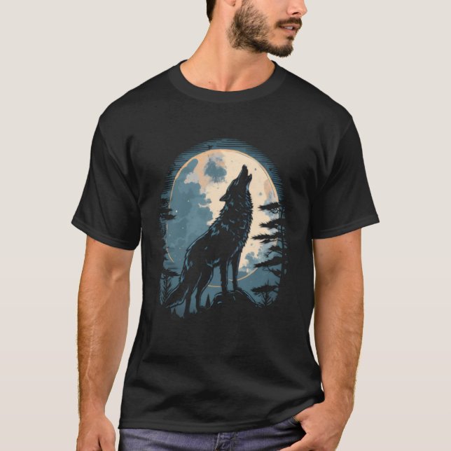 Camiseta Full Moon Howling Wolf Wolves   2 (Frente)