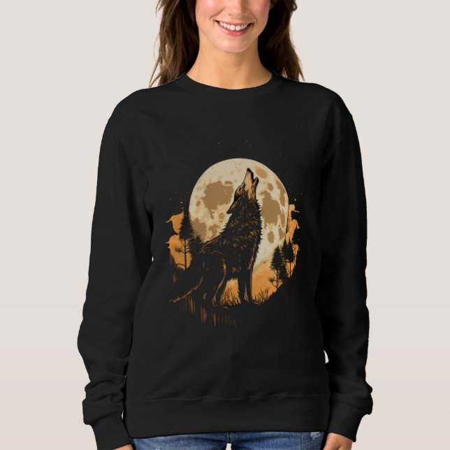 Camiseta Full Moon Howling Wolf Wolves   3 (Frente)