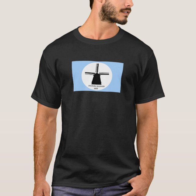 Camiseta Fulton Illinois Flag (Frente)