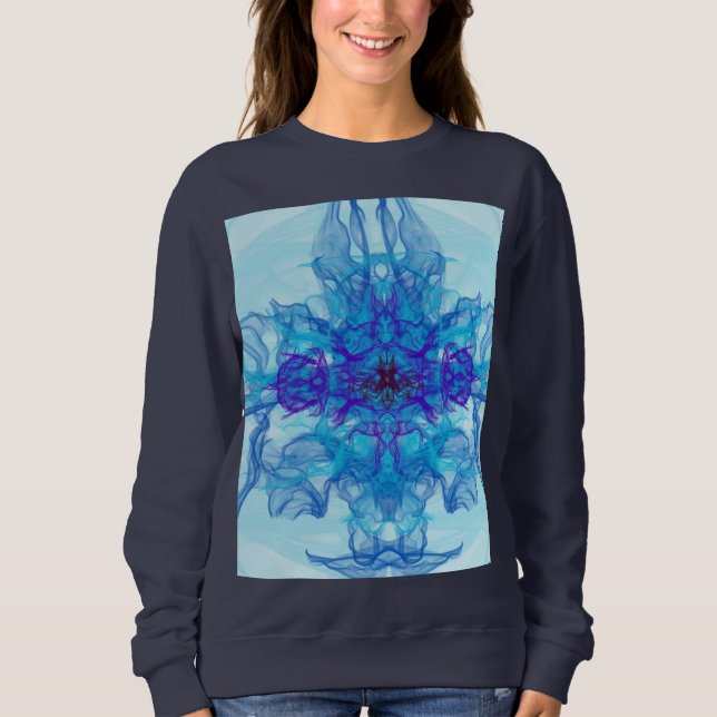 Camiseta FUMAÇA AZUL - Arte Fractal - (Frente)