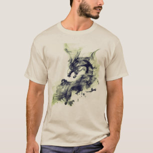 Camiseta Fumaça de Dragão Fogo Verde