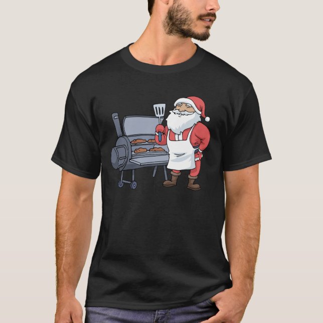 Camiseta Fumaça Natal Barbecue Santa Claus Grill (Frente)