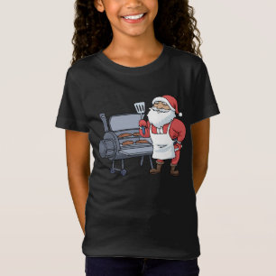 Camiseta Fumaça Natal Barbecue Santa Claus Grill