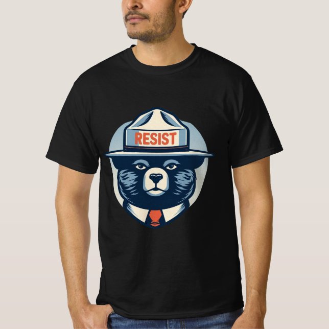 Camiseta Fumaça O Urso Resistente - Trabalho de arte De Ati (Frente)
