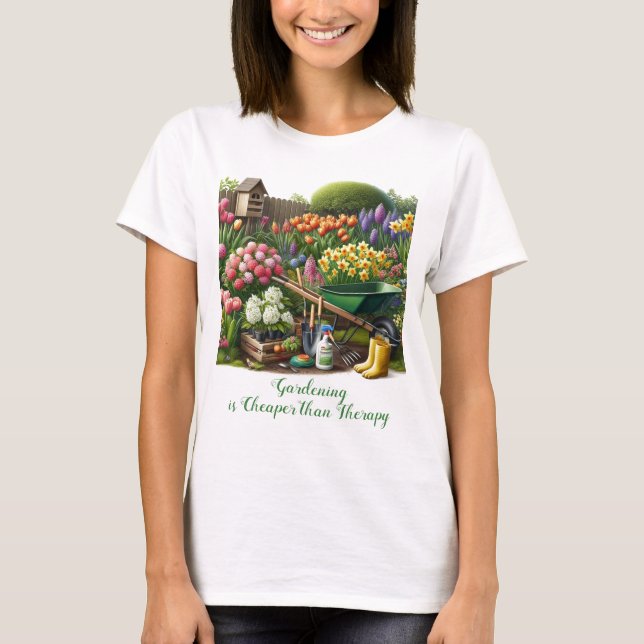 Camiseta Fumadores de jardim / Flores de mola (Frente)