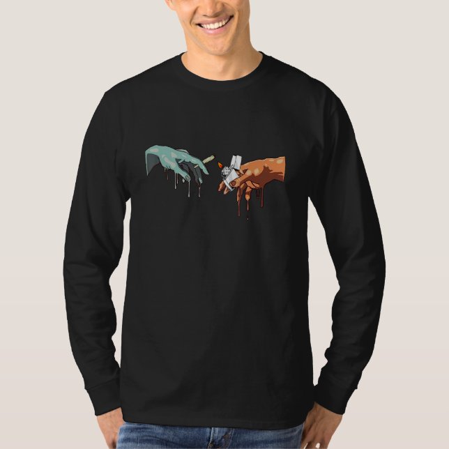 Camiseta Fumando Ervilhas Mais Leves Derramamento Psicodéli (Frente)