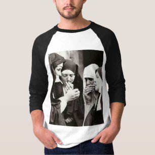 Camiseta Fumando freiras Vintage Fotografia   