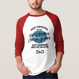 Camiseta Fumante de Carne Mestre do Pit BBQ Dia dos Pais Pe