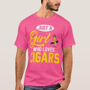 Camiseta Fumante de Charuto Fumante Tabaco Apenas Uma Garot