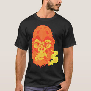 Camiseta Fumante De Charuto Significa Gorila Laranja De Car