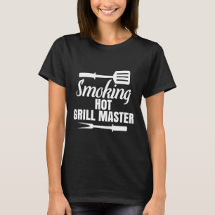 Camiseta Fumante De Churrasco Quente Rei Da Rainha Do Gri